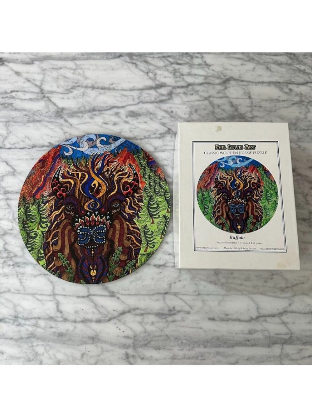 Phil Lewis Art Buffalo Classic Wooden Jigsaw Puzzle By Liberty Puzzles 148 Piece